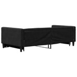 vidaXL Lit de jour avec gigogne sans matelas noir 100x200 cm