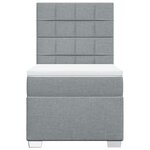 vidaXL Sommier à lattes de lit et matelas Gris clair 90x190 cm Tissu