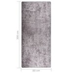 vidaXL Tapis lavable antidérapant 80x300 cm Gris