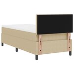 vidaXL Lit Sommier avec Matelas & Lumière LED Beige 80x200 cm Tissu Côtelé