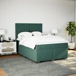 vidaXL Sommier à lattes de lit et matelas Vert foncé 140x200cm Velours