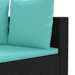 vidaXL Salon de jardin 7 Pièces avec coussins noir résine tressée