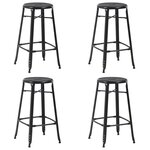vidaXL Tabourets de bar lot de 4 noir acier