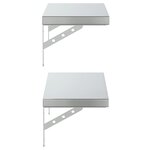 vidaXL Étagères murales 2 Pièces 50x23 5 cm argenté acier inoxydable