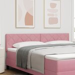 vidaXL Tête de lit LED Design Blocs Diamants Rose 180 cm Velours