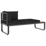 vidaXL Canapé d'angle de jardin à 5 places avec coussins Aluminium WPC