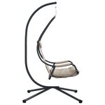 vidaXL Chaise Suspendue avec Support et Coussin Taupe Acier