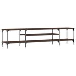vidaXL Meuble TV chêne marron 201x35x45 cm bois d'ingénierie et fer