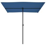 vidaXL Parasol de jardin avec mât en aluminium 2x1 5 m Bleu azuré