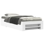 vidaXL Cadre de lit sans matelas blanc 100x200 cm bois d'ingénierie