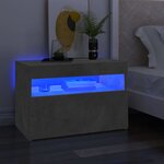 vidaXL Meuble TV avec lumières LED gris béton 60x35x40 cm