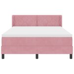 Lit Box Spring avec Matelas Rose 140x190 cm Velours