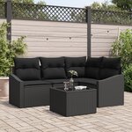 vidaXL Ensemble de 5 Canapés de Jardin avec Coussins Beige en Poly Rattan