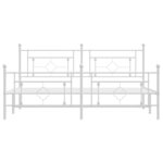 vidaXL Cadre de lit métal sans matelas et pied de lit blanc 183x213 cm