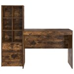 vidaXL Bureau avec rangement Chêne fumé Bois d'ingénierie