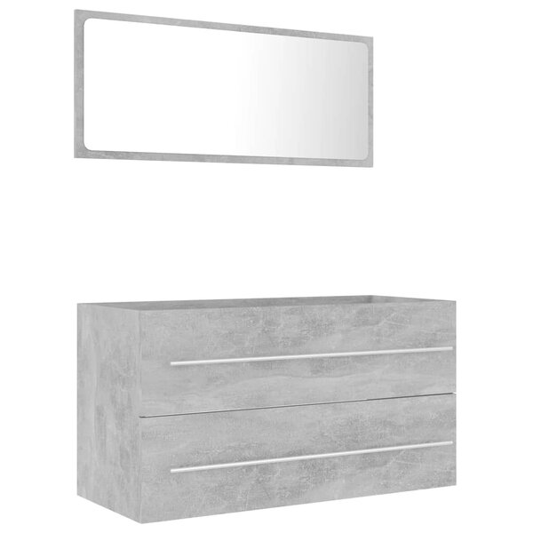 vidaXL Ensemble de meubles de salle de bain 2 Pièces Gris béton Aggloméré