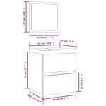 vidaXL Armoire lavabo de salle de bain et bassin et miroir Chêne fumé