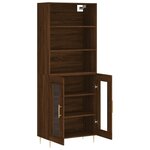 vidaXL Buffet haut Chêne marron 69 5x34x180 cm Bois d'ingénierie