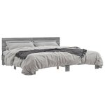vidaXL Cadre de lit sonoma gris 200x200 cm bois d'ingénierie et métal