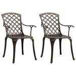 Ensemble de bistro jardin meuble extérieur terrasse 3 pièces aluminium coulé bronze 02_0013507