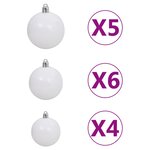 vidaXL Arbre de Noël artificiel pré-éclairé et boules noir 150 cm PVC
