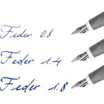 Parure calligraphie : stylo plume ergonomique corps blanc - 3 plumes différentes