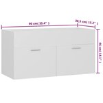 vidaXL Ensemble de meubles de salle de bain Blanc Bois d'ingénierie