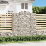 vidaXL Paniers à gabions arqués 3 Pièces 200x30x220/240 cm fer galvanisé