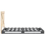 vidaXL Cadre de lit avec tête de lit gris 90x200 cm bois de pin massif
