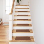 Tapis d'escalier vidaXL avec dos en latex Jaune 25x60 cm