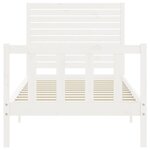 vidaXL Cadre de lit avec tête de lit blanc 90x200 cm bois massif