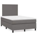 vidaXL Sommier à lattes de lit matelas LED gris 120x190 cm similicuir