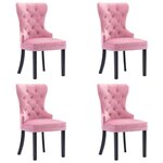 vidaXL Chaises à manger lot de 4 rose velours