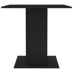 vidaXL Table à manger Noir 80x80x75 cm bois d'ingénierie