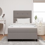 vidaXL Lit à ressort taupe petit double avec matelas