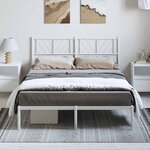 vidaXL Cadre de lit métal sans matelas et tête de lit blanc 135x190 cm