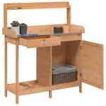 vidaXL Table de rempotage avec armoire marron bois massif de sapin