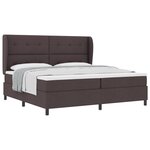 Lit Box Spring vidaXL avec Matelas en Brun Foncé  200x200 cm Tissu