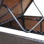 vidaXL Chaise longue avec coussin Résine tressée Marron