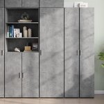 vidaXL Buffet haut gris béton 50x42 5x185 cm bois d'ingénierie