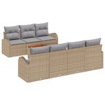 vidaXL Ensemble de canapés de jardin en 8 pièces avec coussins beige en poly rotin