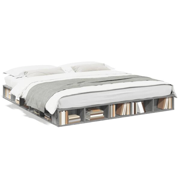 vidaXL Cadre de lit sans matelas sonoma gris 180x200 cm