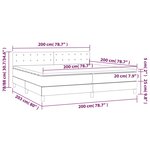 vidaXL Sommier à lattes de lit matelas et LED Gris foncé 200x200 cm