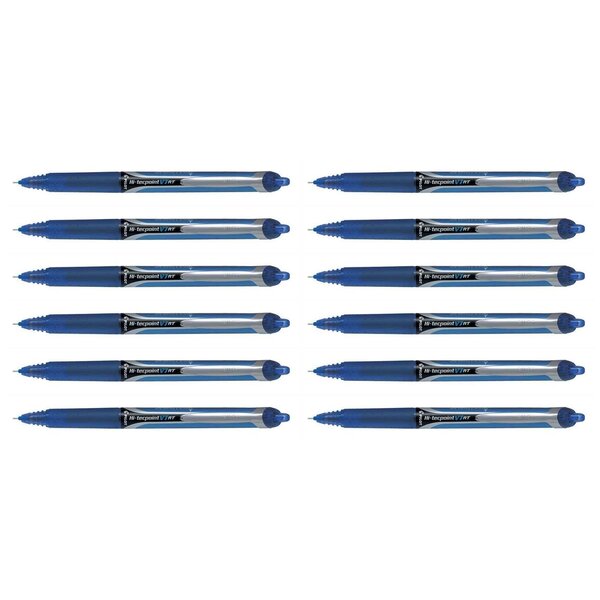 Stylo roller à encre rétractable hi-tecpoint v7 rt trait 0 5 mm bleu x 12 pilot