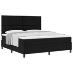vidaXL Lit à ressorts avec matelas noir king size en tissu