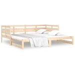 vidaXL Lit coulissant sans matelas bois de pin solide 2x(80x200) cm