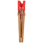 vidaXL Chaise de metteur en scène Bois de teck solide Rouge