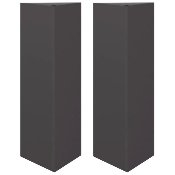 vidaXL Jardinières 2 Pièces noir triangulaire 30x26x75 cm acier