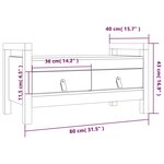vidaXL Banc d'entrée Blanc 80x40x43 cm Bois de pin massif