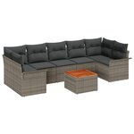 Ensemble de Canapé de Jardin vidaXL de 8 pièces avec Coussins en Poly Rattan Gris Acacia